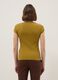 Green fitted stretch cotton T-shirt with square neckline_3