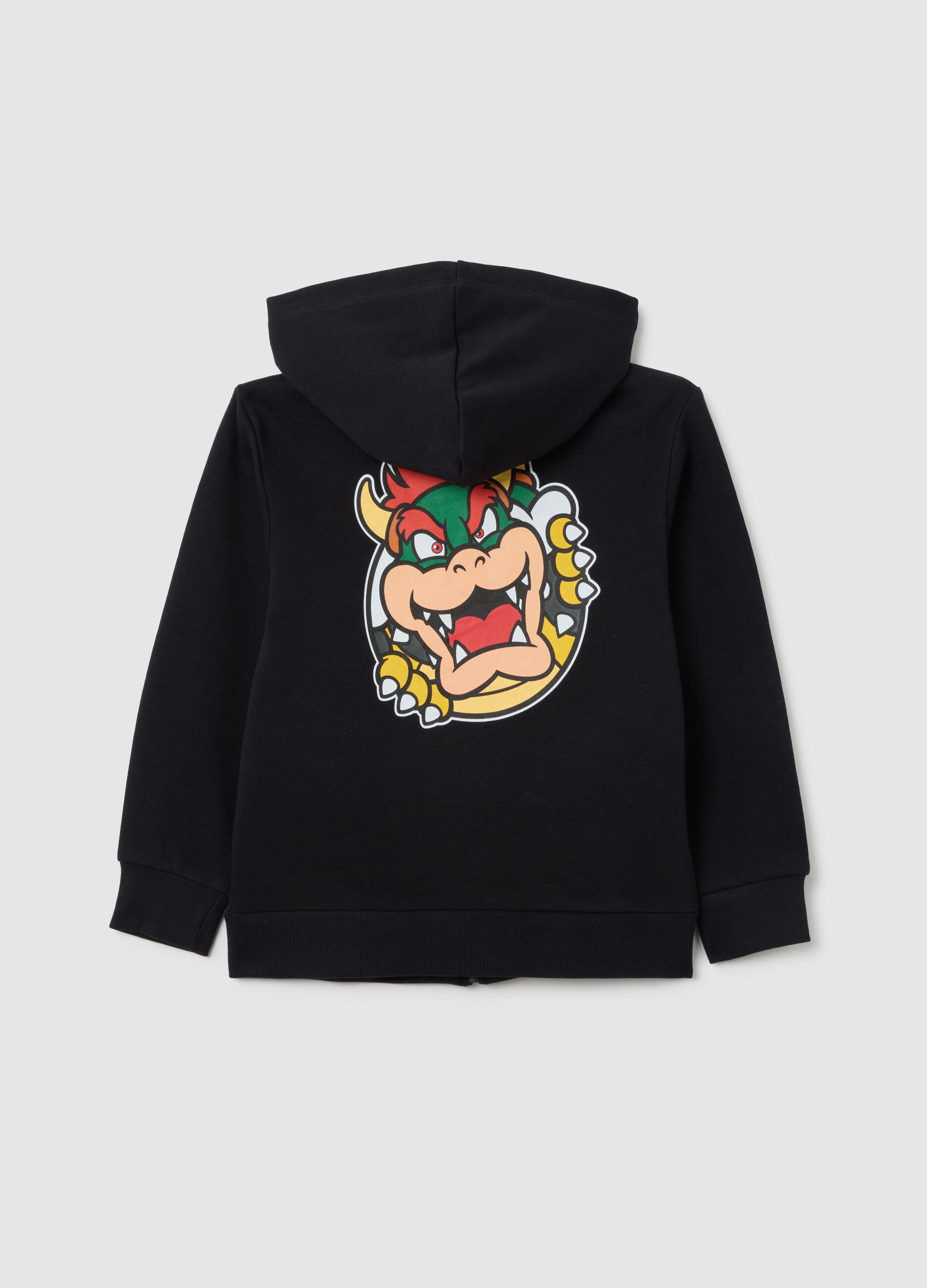Children's black pure cotton sweatshirt regular fit with Super Mario print