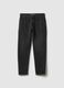 Black denim cotton blend regular fit stretch jeans_5