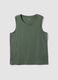 Green crew-neck vest top in pure cotton, regular fit_4