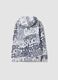 White cotton-blend hoodie with all-over graffiti print for boys_1