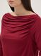 Long red viscose stretch top regular fit with boat neckline_1
