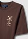 Brown pure cotton short-sleeve regular-fit T-shirt with print_5