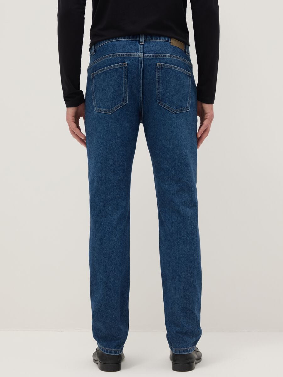 Blue Cotton Blend Slim Fit Jeans_2