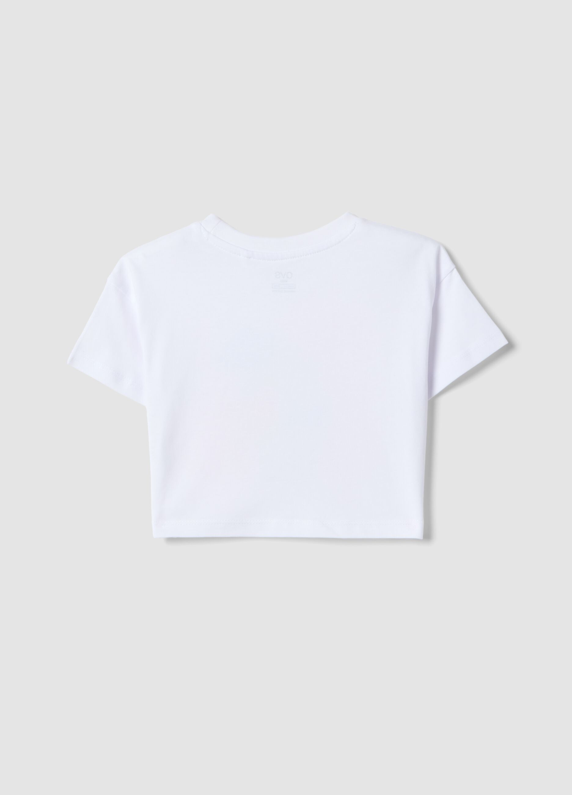 White pure cotton girls' T-shirt with strawberry print