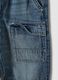 Blue denim joggers in cotton and viscose blend, relaxed fit for boys_3
