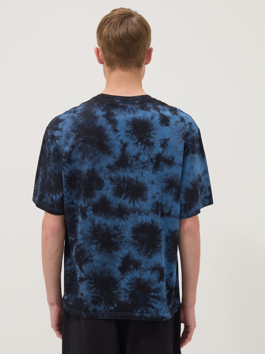 T-shirt blu a maniche corte in puro cotone regular fit_3