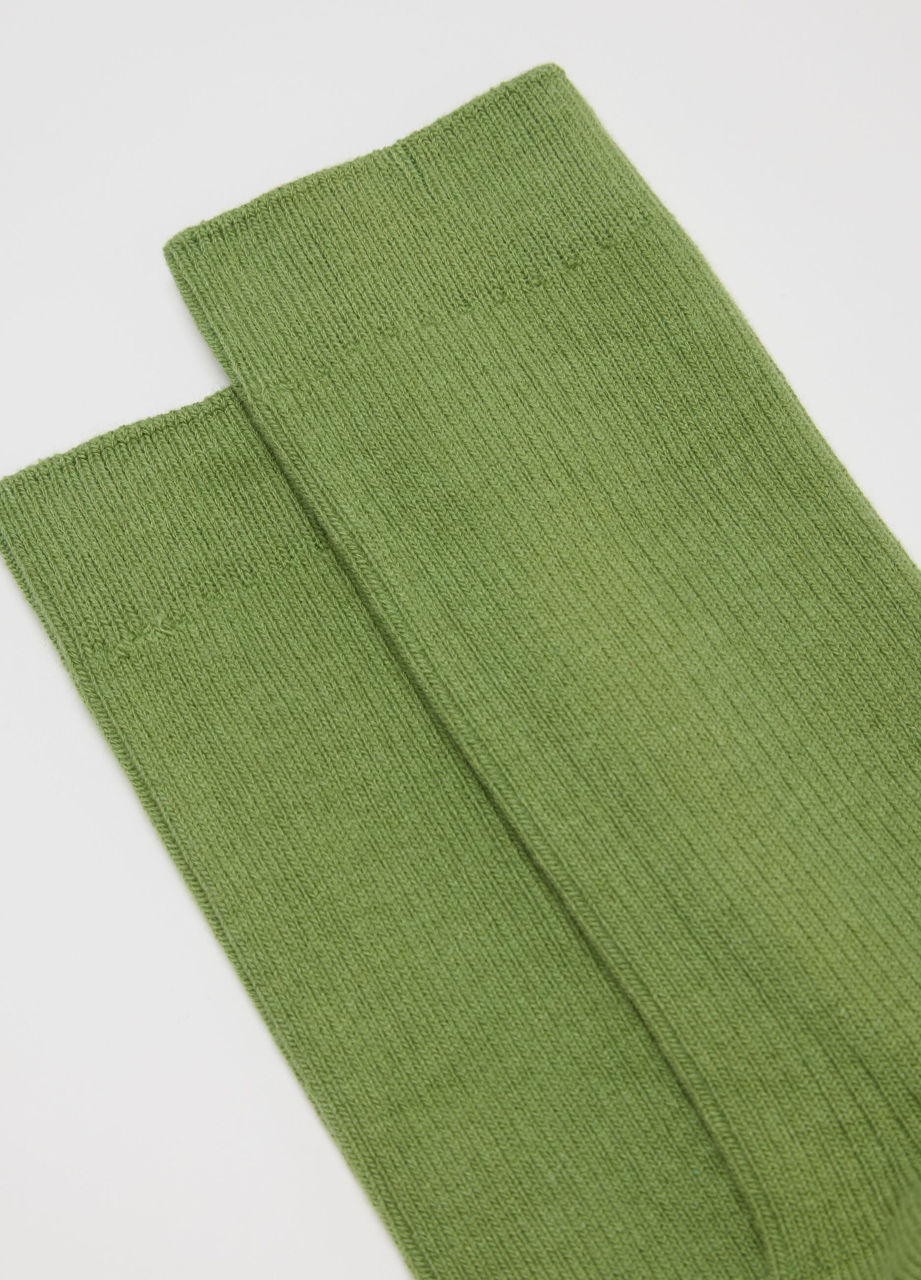 Green midi socks in cotton blend
