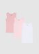 Tripack canottiere multicolor da neonato in puro cotone_0