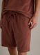 Brown cotton-blend Bermuda shorts with elasticated waist_3