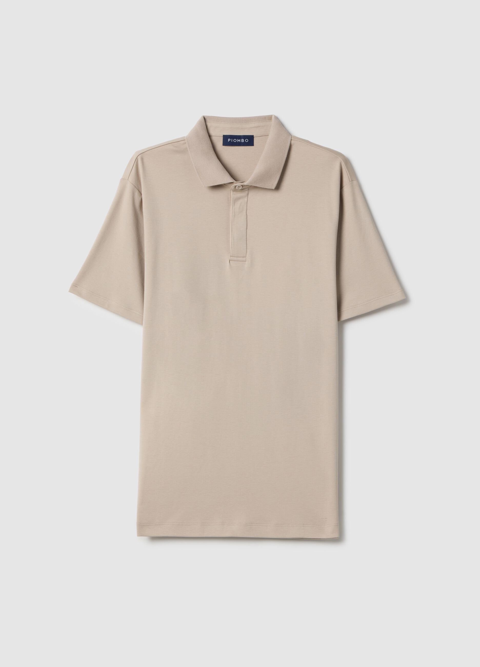 Grey mercerised pure cotton regular-fit polo shirt