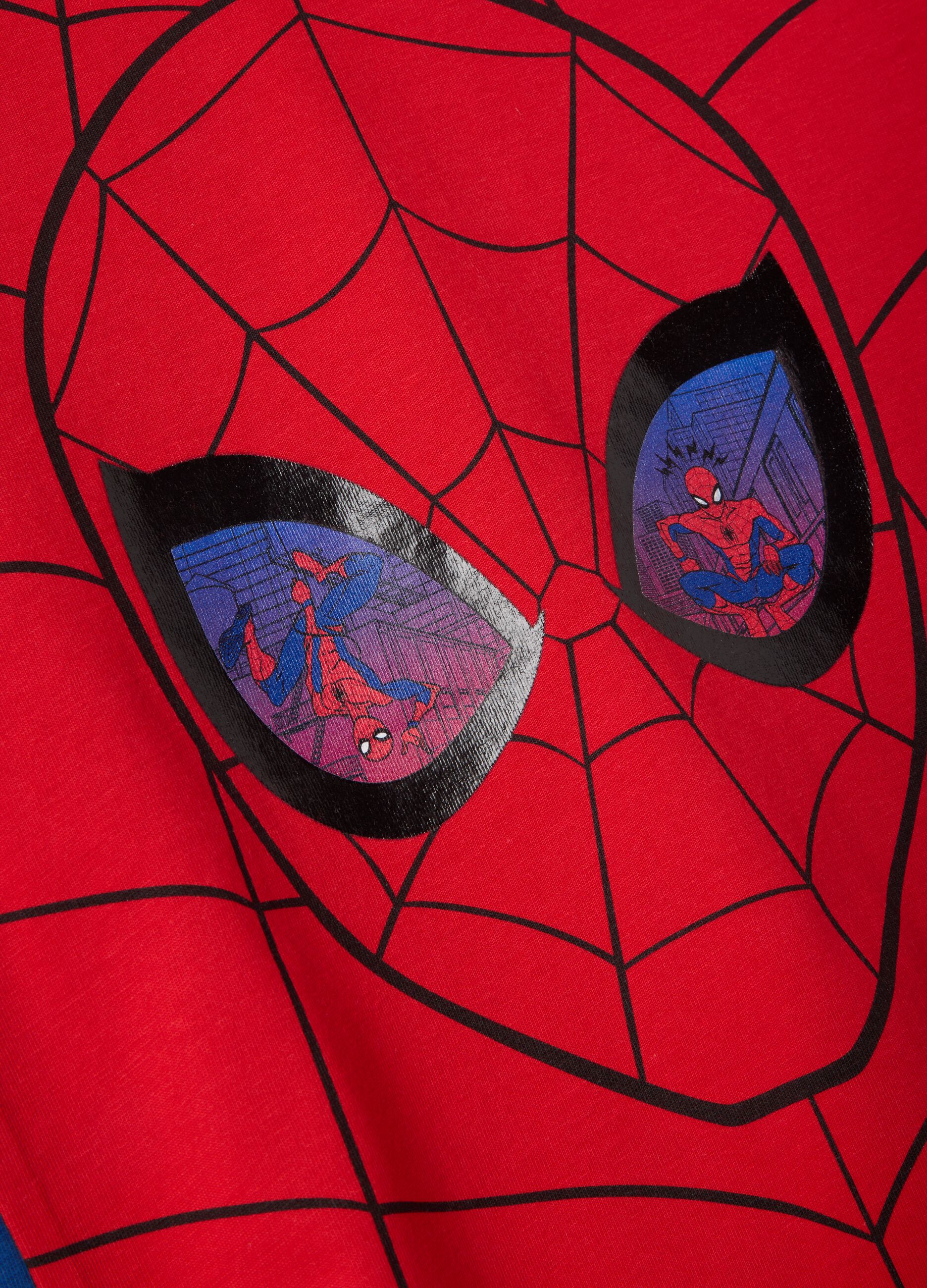 Children's oversized fit multicolour pure cotton T-shirt with Spiderman