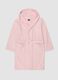 Pink organic cotton hooded bathrobe for girls_0