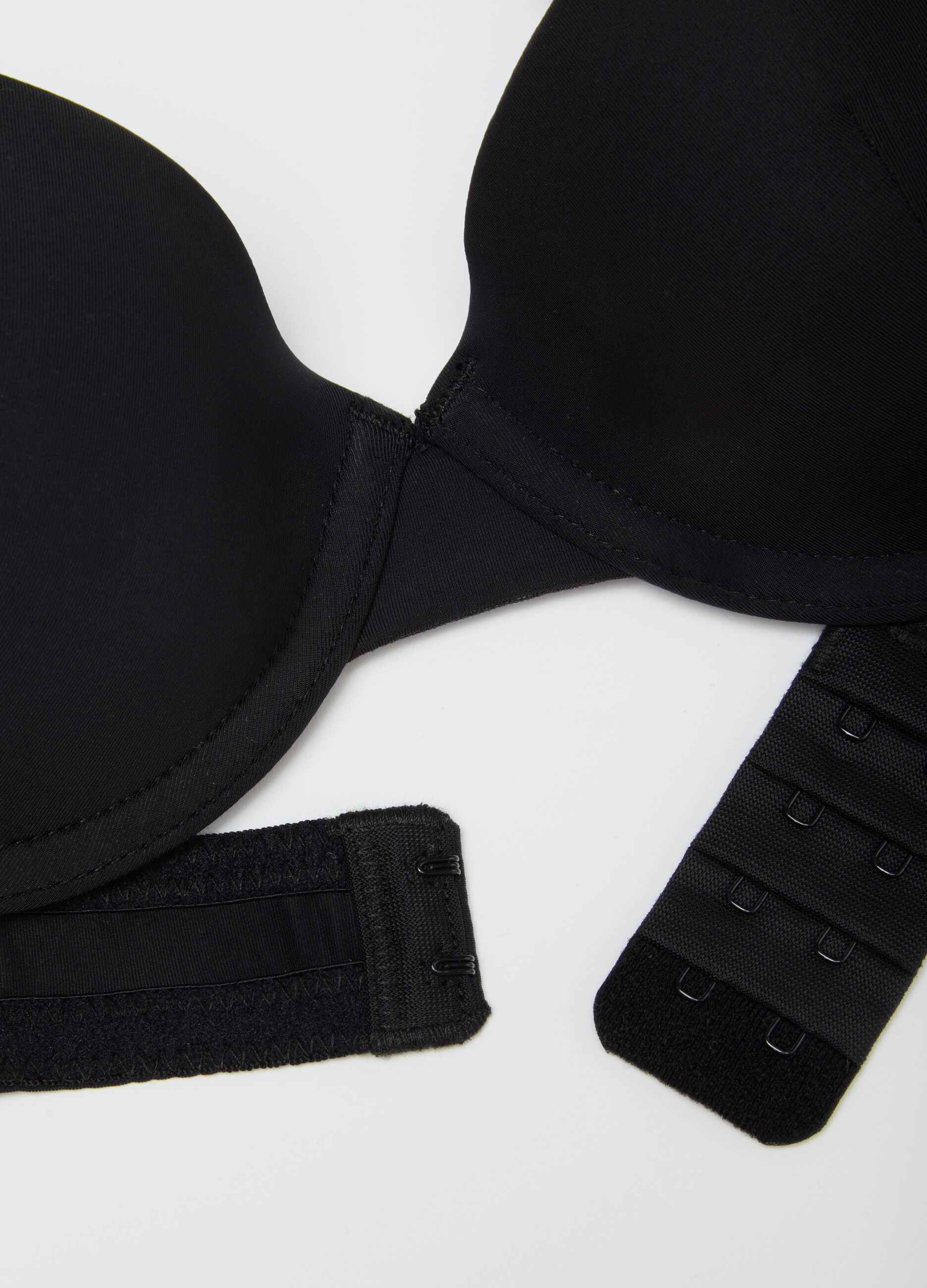 Black Stretch Fabric Bra