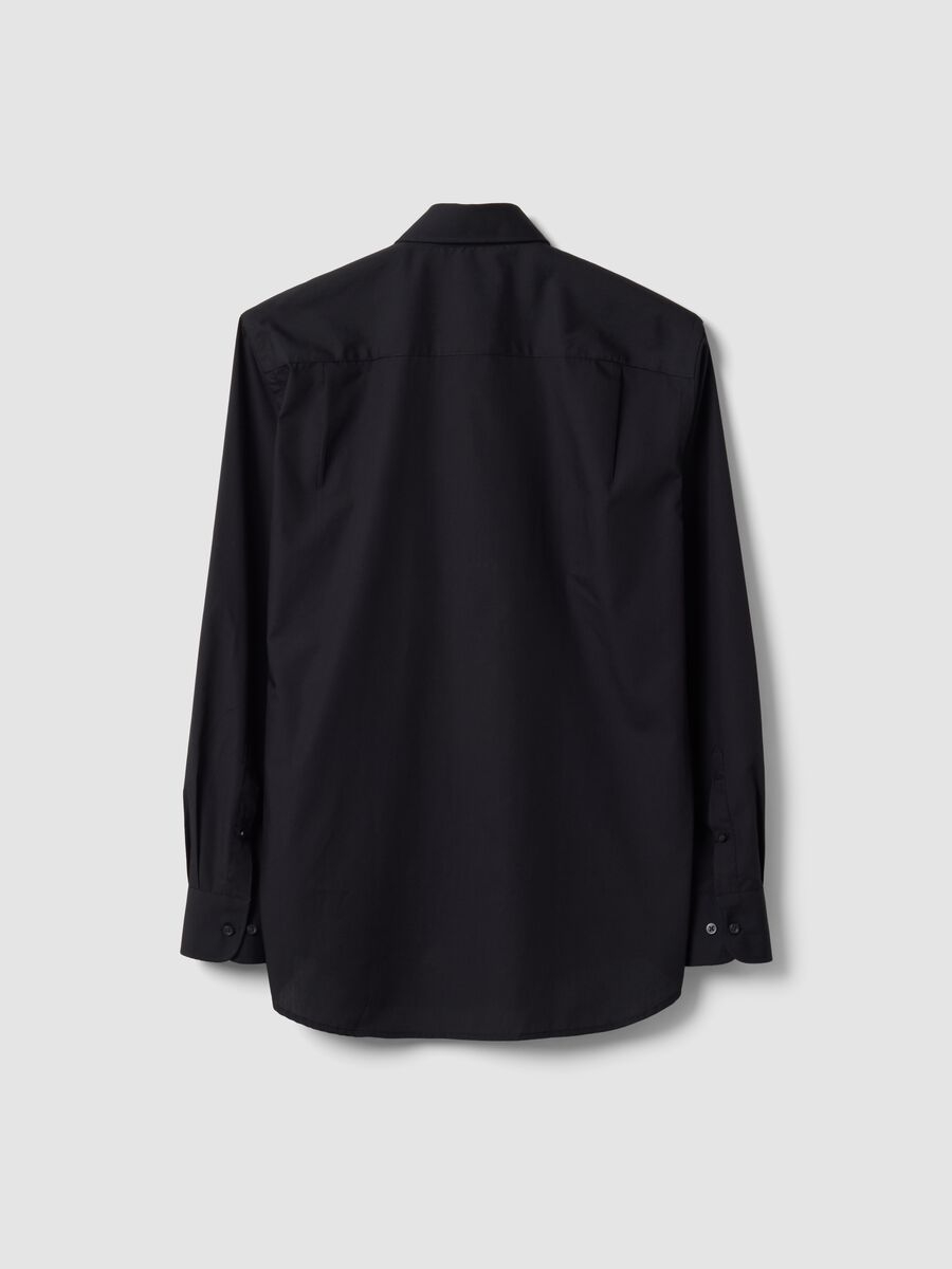 Black slim-fit shirt with classic collar, easy-iron_5