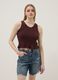 Brown fitted viscose-blend top_2