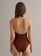 Brown stretch halterneck swimsuit_2