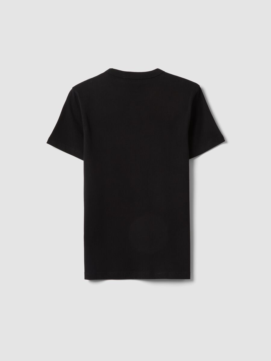 Boys&rsquo; black pure cotton regular fit T-shirt_4