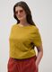 Yellow pure cotton regular fit T-shirt with floral embroidery_0