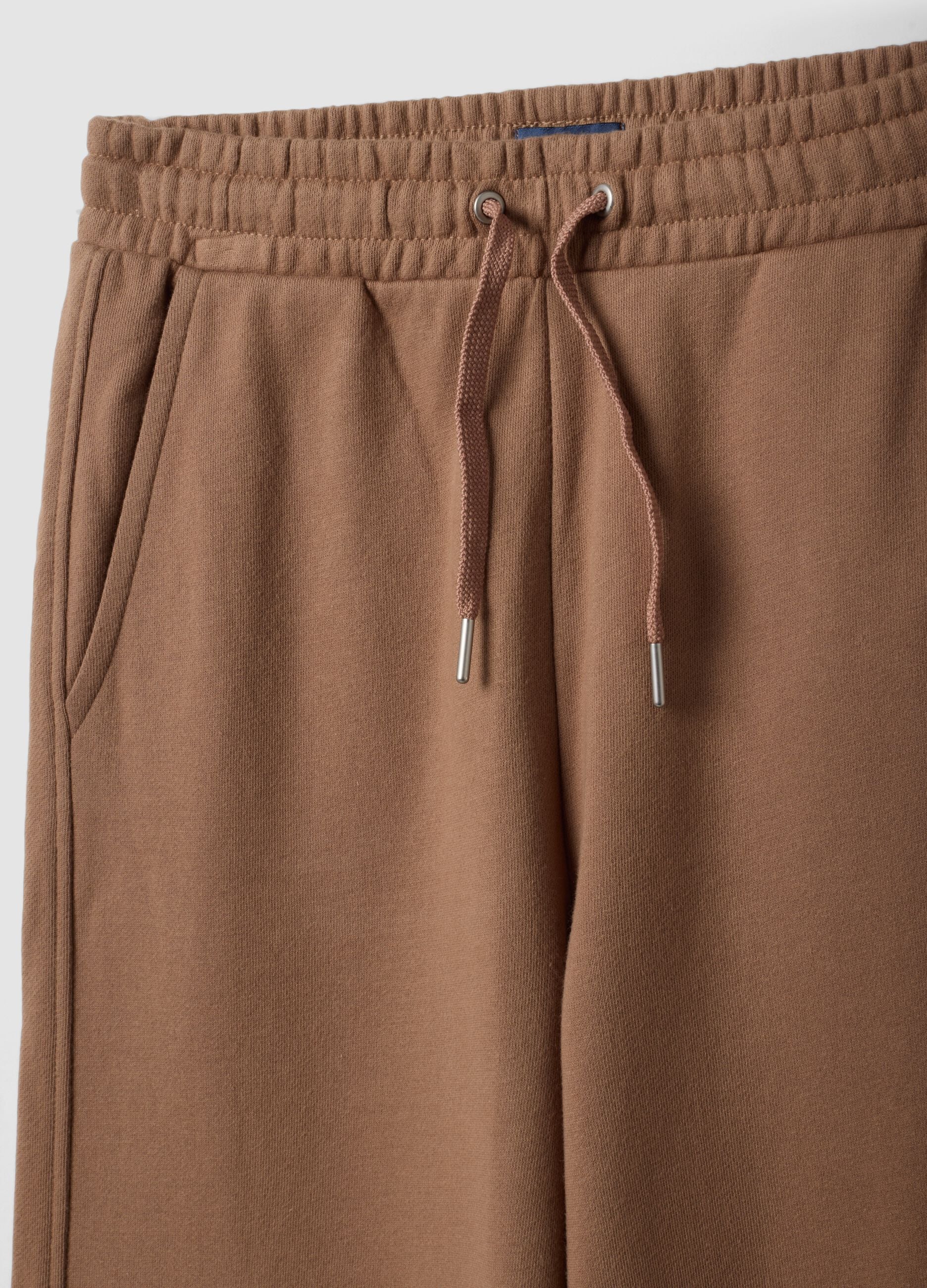 Pantaloni marroni culotte in puro cotone organico per ragazza