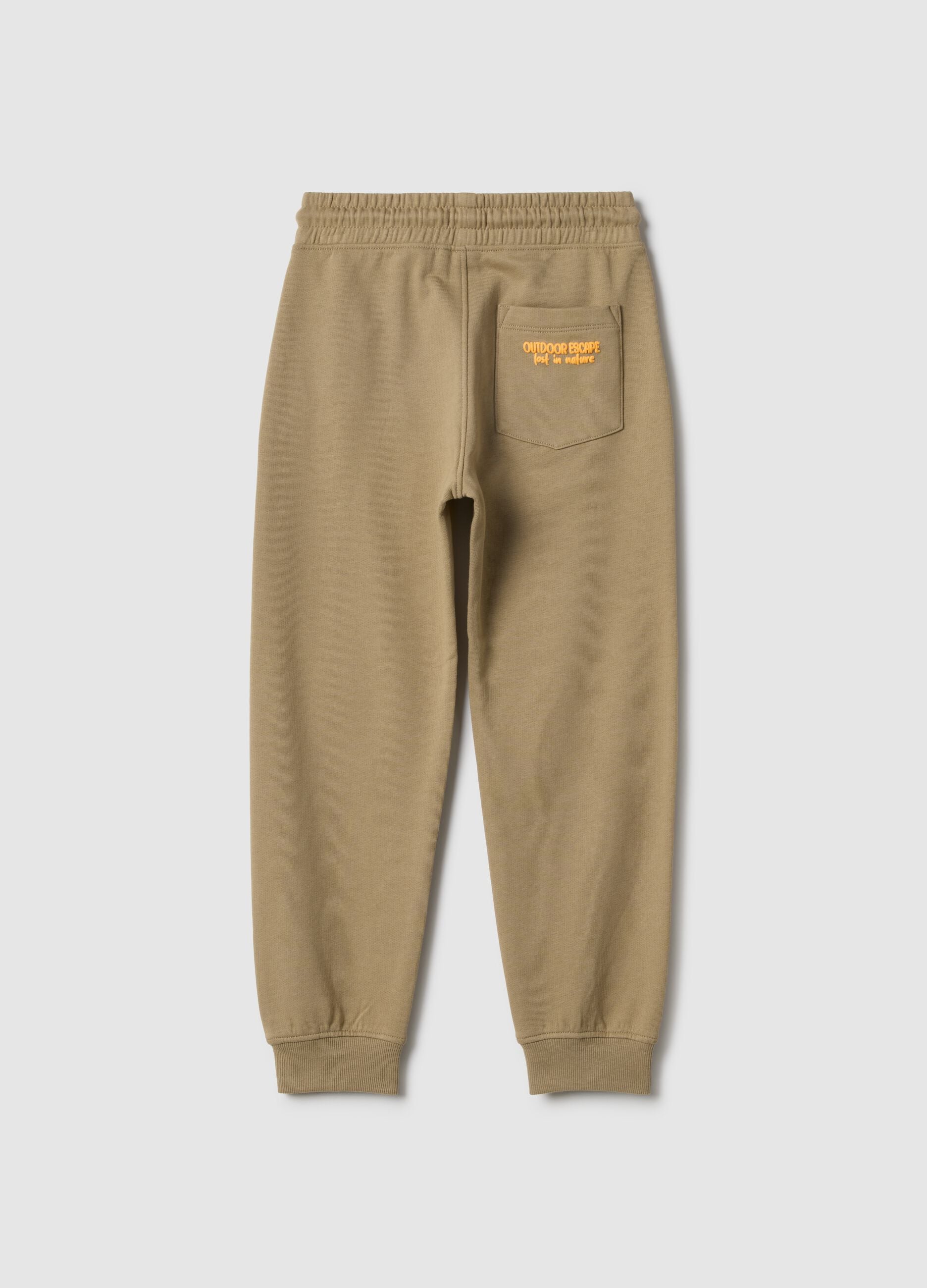 Children's beige pure cotton joggers regular fit