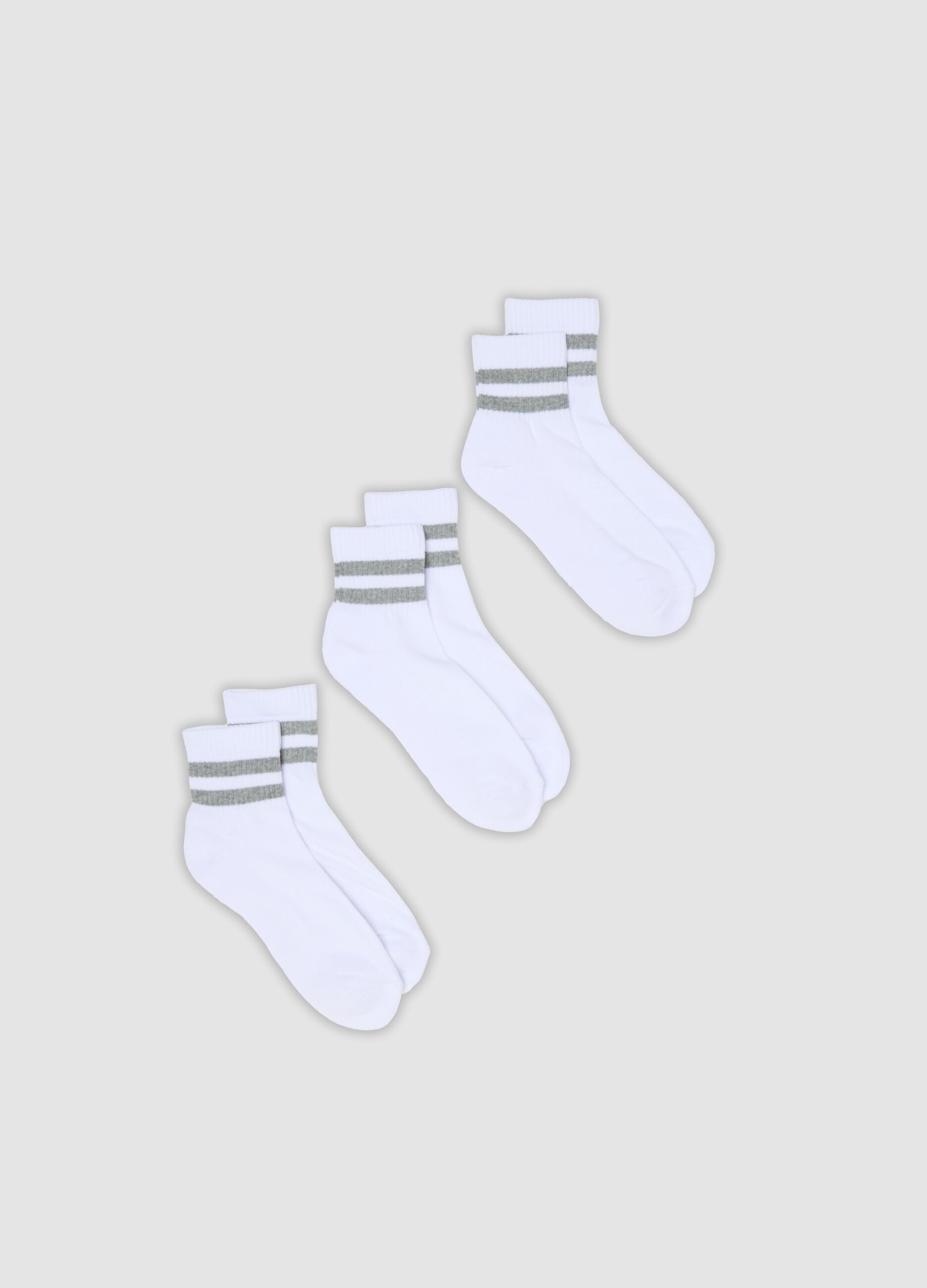 3-pack of white stretch organic cotton sports socks
