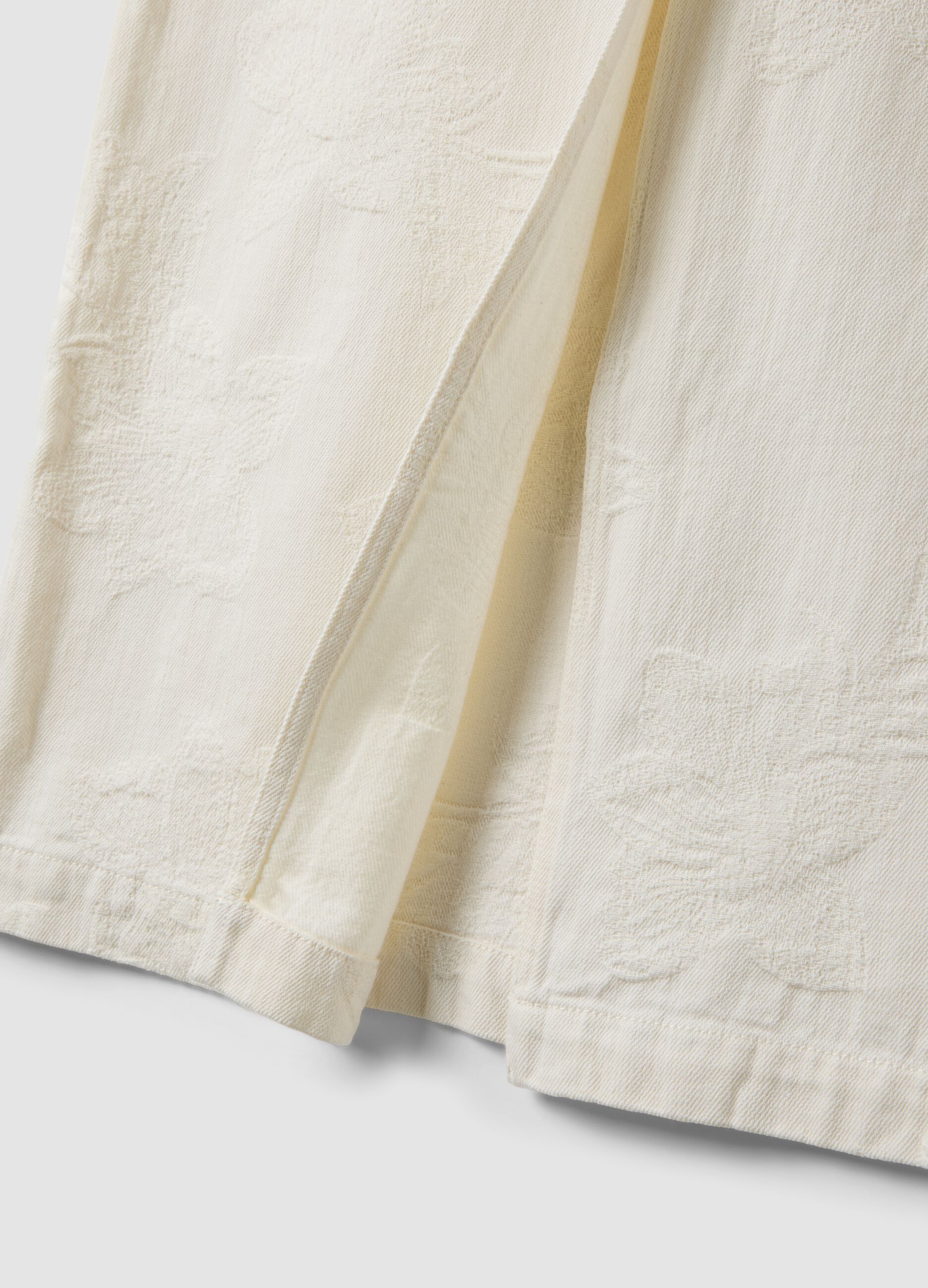 White pure cotton long skirt regular fit with elastic waistband
