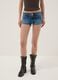 Blue stretch cotton denim shorts_1