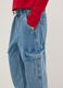 Boys' regular fit blue cotton blend jeans with cargo pockets_2