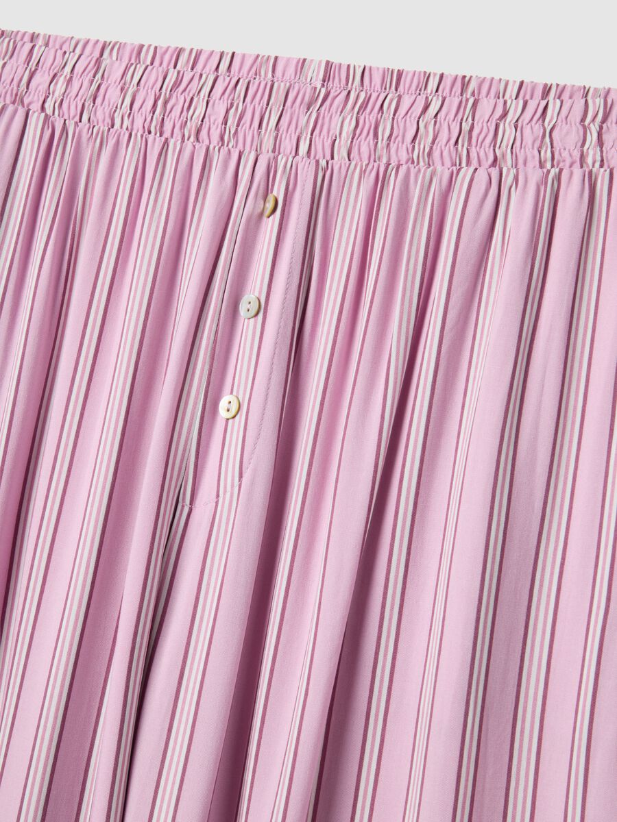 Regular fit pink striped pure viscose pyjama trousers_5