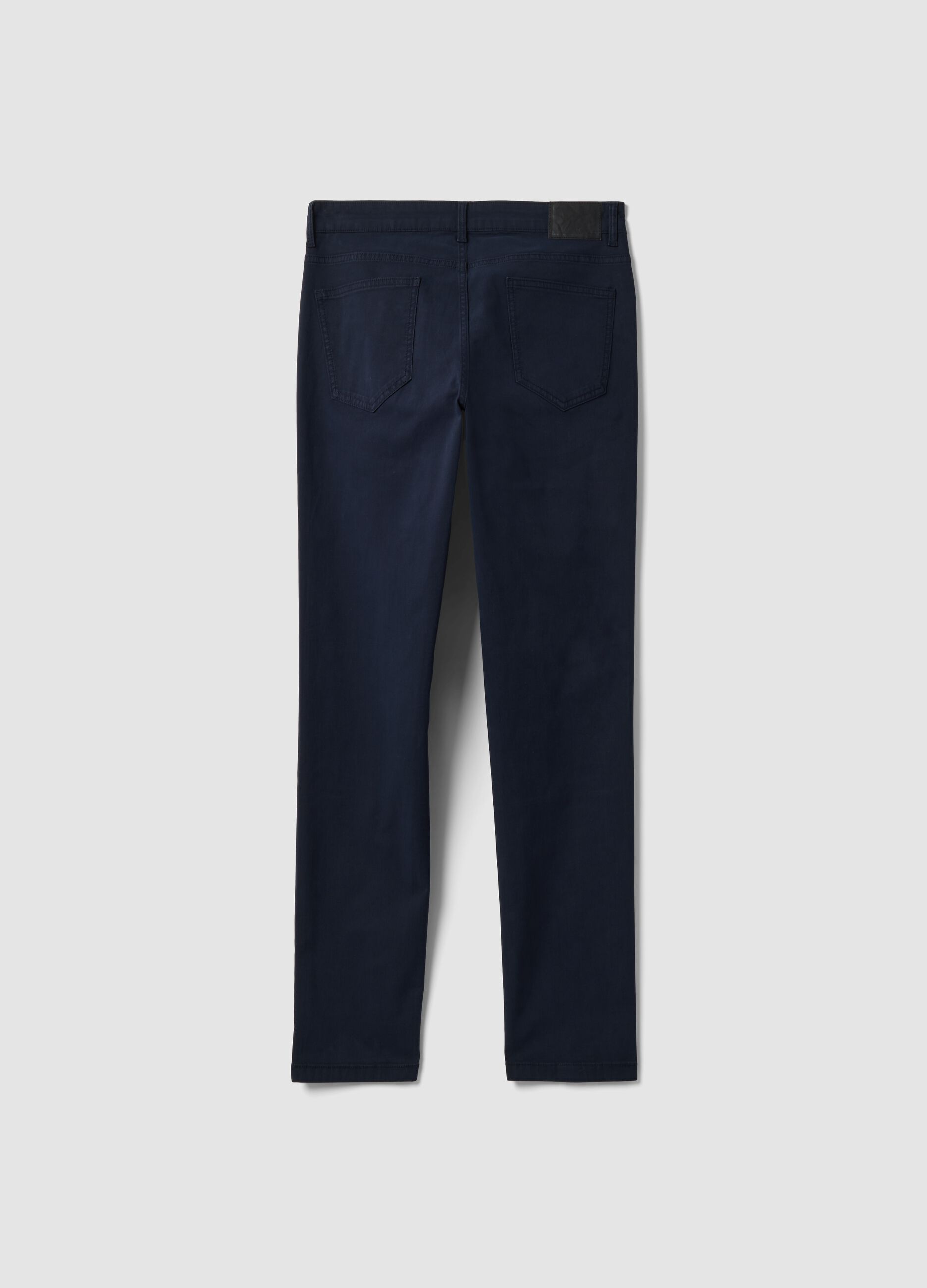 Blue slim-fit stretch cotton twill trousers