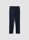 Blue slim-fit stretch cotton twill trousers_1
