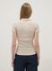 Beige Stretch Cotton Polo Regular Fit Deep V_3