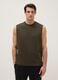 Green regular fit cotton blend vest_1