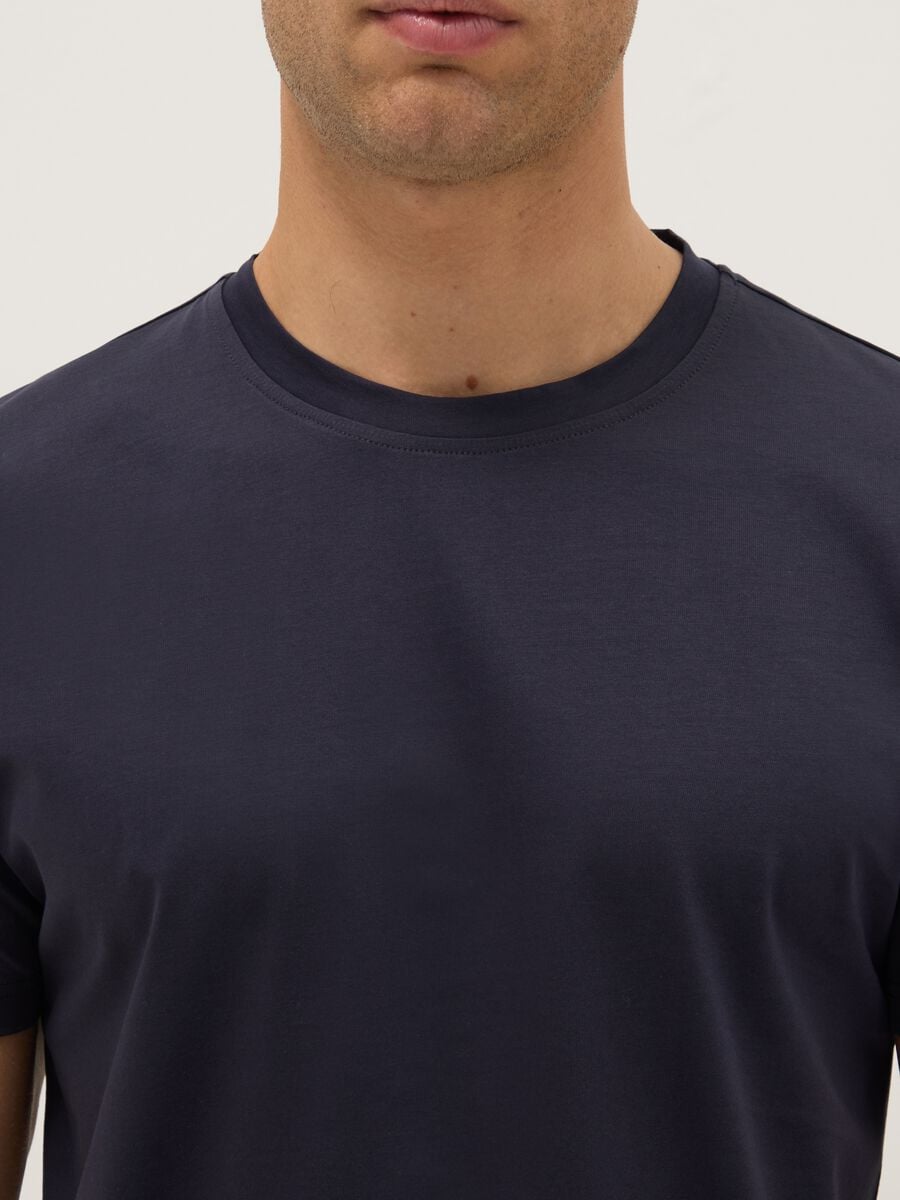 Blue pure cotton T-shirt regular fit_1