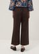 Brown wide leg stretchy cotton blend trousers regular fit_2