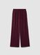 Purple pure viscose trousers with drawstring, relaxed fit_4