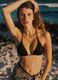 Black stretch triangle bikini top with beaded details_0