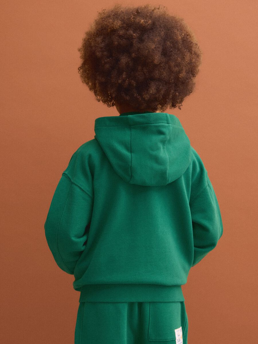 Green pure cotton hoodie, regular fit, for boys_2
