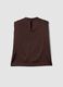 Brown sleeveless top in stretch fabric_5