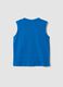 Blue organic cotton vest top with print_1