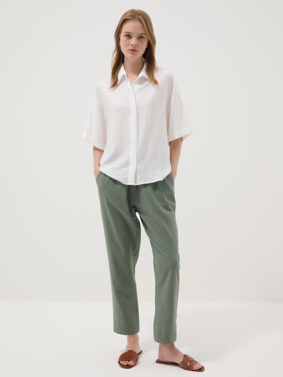 White viscose-blend shirt_1