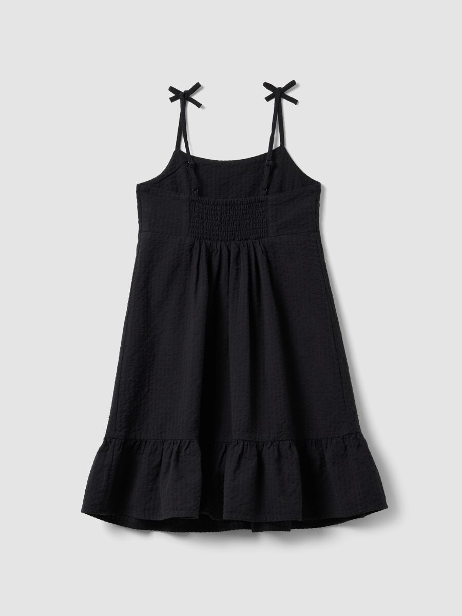 Black pure cotton dress with thin straps_4