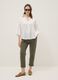 Green Regular Fit Stretch Cotton Blend Trousers_0