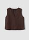 Brown oversized top in linen and viscose blend_4