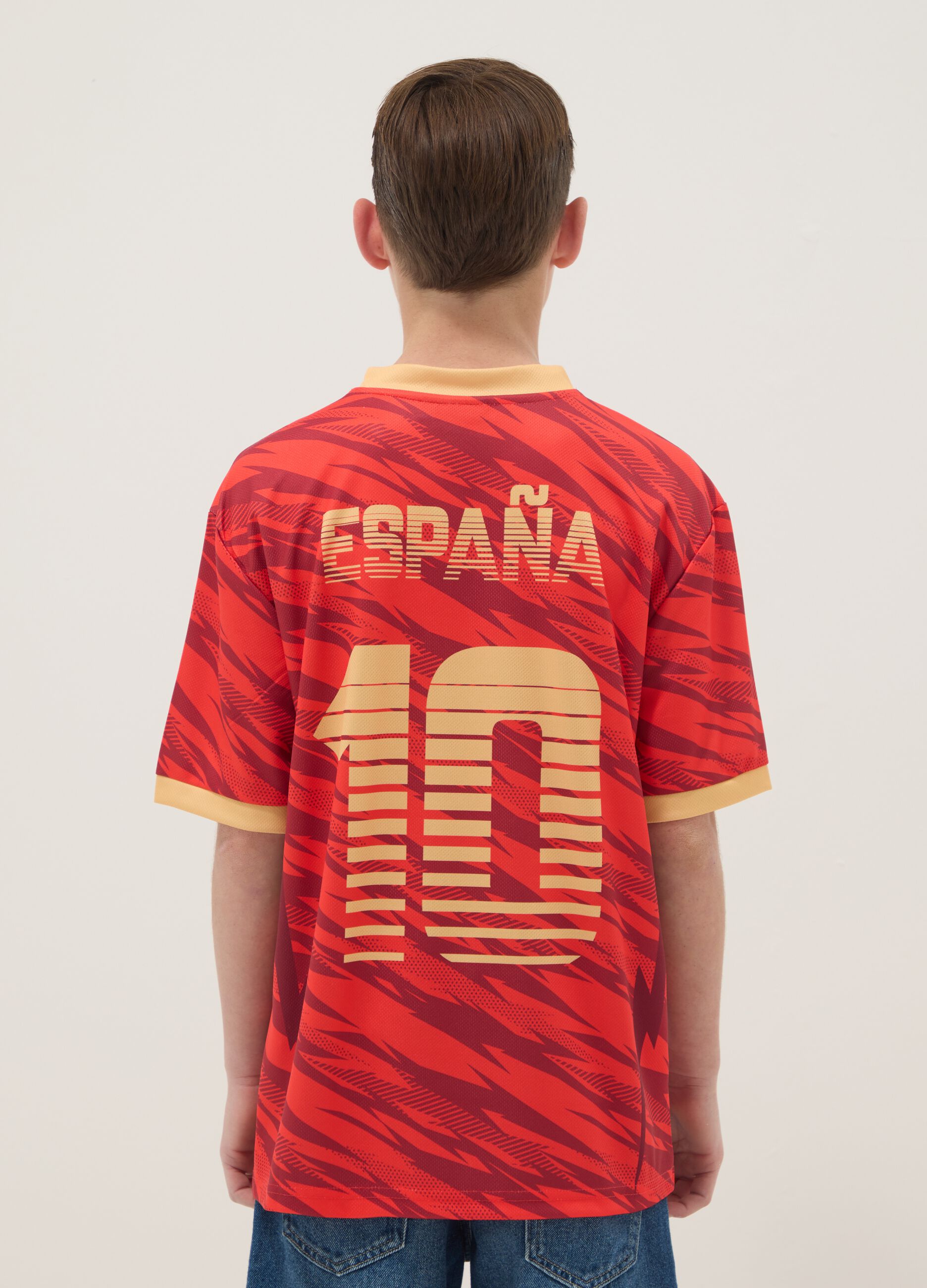 Kids&rsquo; Red Spain Short-Sleeve T-shirt &ndash; Oversized Fit