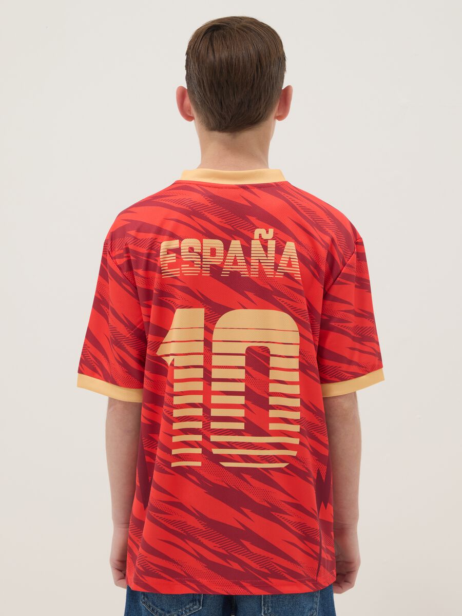 T-shirt Spagna rossa a maniche corte da bambino oversize fit_1