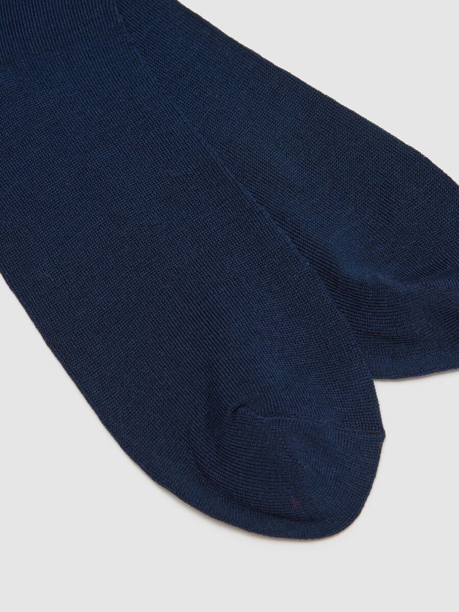 Two-Pack Blue Stretch Cotton Short Socks Regular Fit_1
