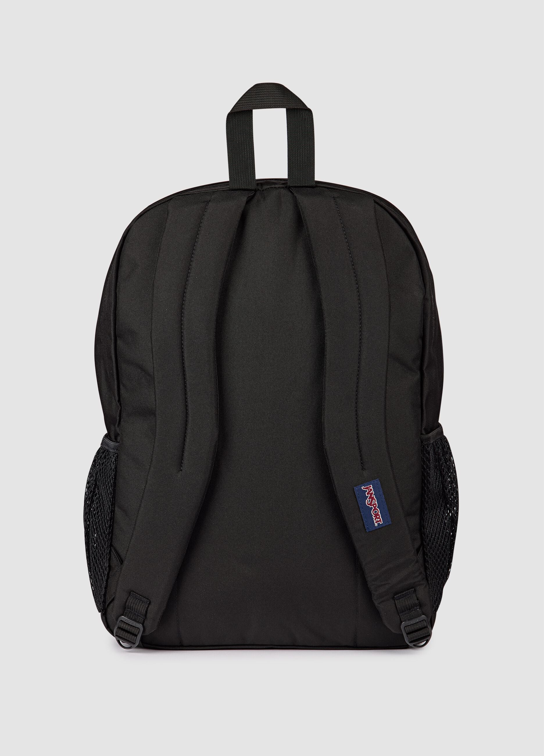 Black backpack with external pockets