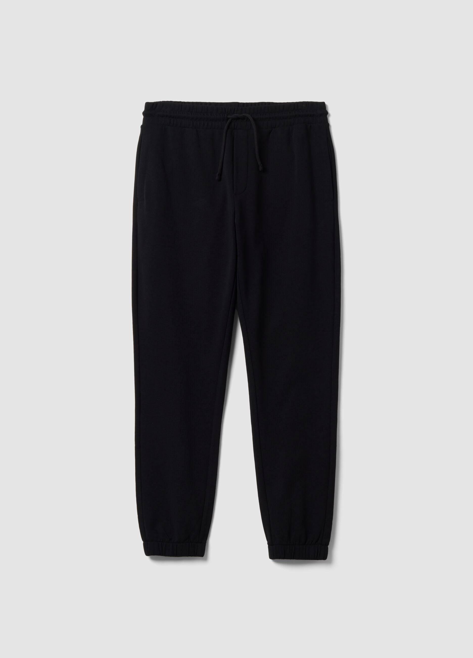 Black cotton-blend joggers, regular fit